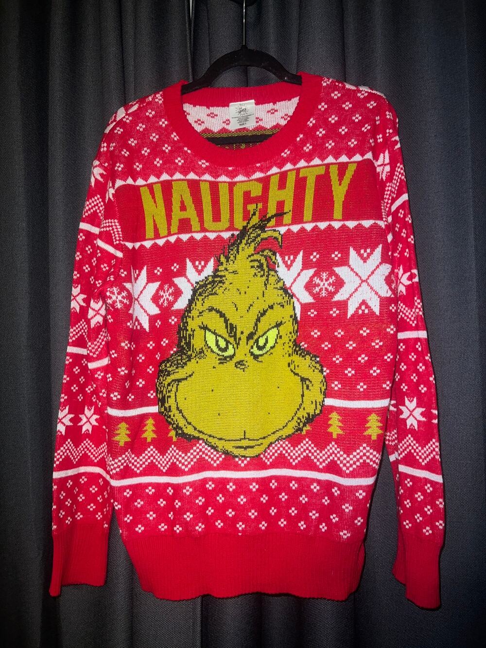 Ugly Christmas Sweater Xmas Size Large Grinch